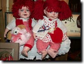 Raggedy Ann dolls.